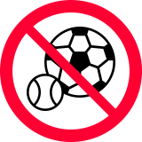 ボール、ラケット等のスポーツ用具、虫取り網カゴの持ち込み禁止